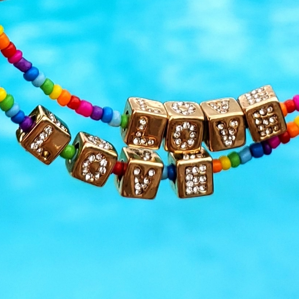 Betsey Johnson Multicolor Beaded Hoop Earrings - Picture 6 of 16
